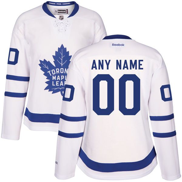 Women Toronto Maple Leafs Reebok White Custom NHL Jersey->->Custom Jersey